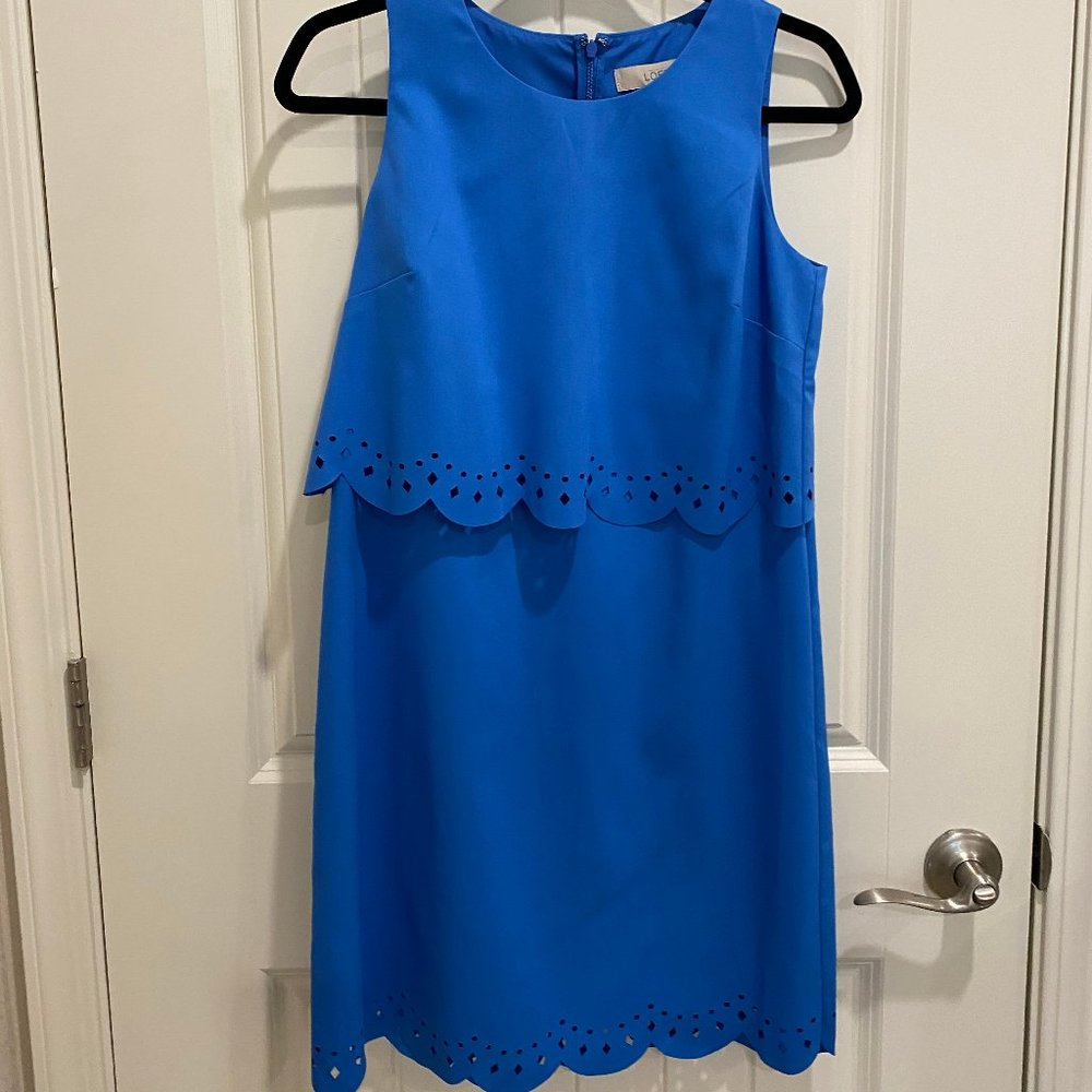 Loft two-tiered scallop edge dress